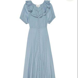 NWT The Great. The Sunrise Dress in Cornflower Blue Size Medium (2)